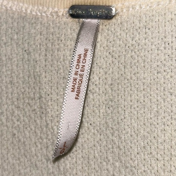 Free People Sweater Kyoto Cuff Thermal Mushroom Waffle Knit Long Sleeve V-Neck - Picture 9 of 12